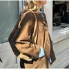 Abrigo Marrón Para Mujer Primavera Cuello Vuelto Manga Larga Chaqueta Femenina Moda 2025 Suelto Monopelotón Abrigos de Señora