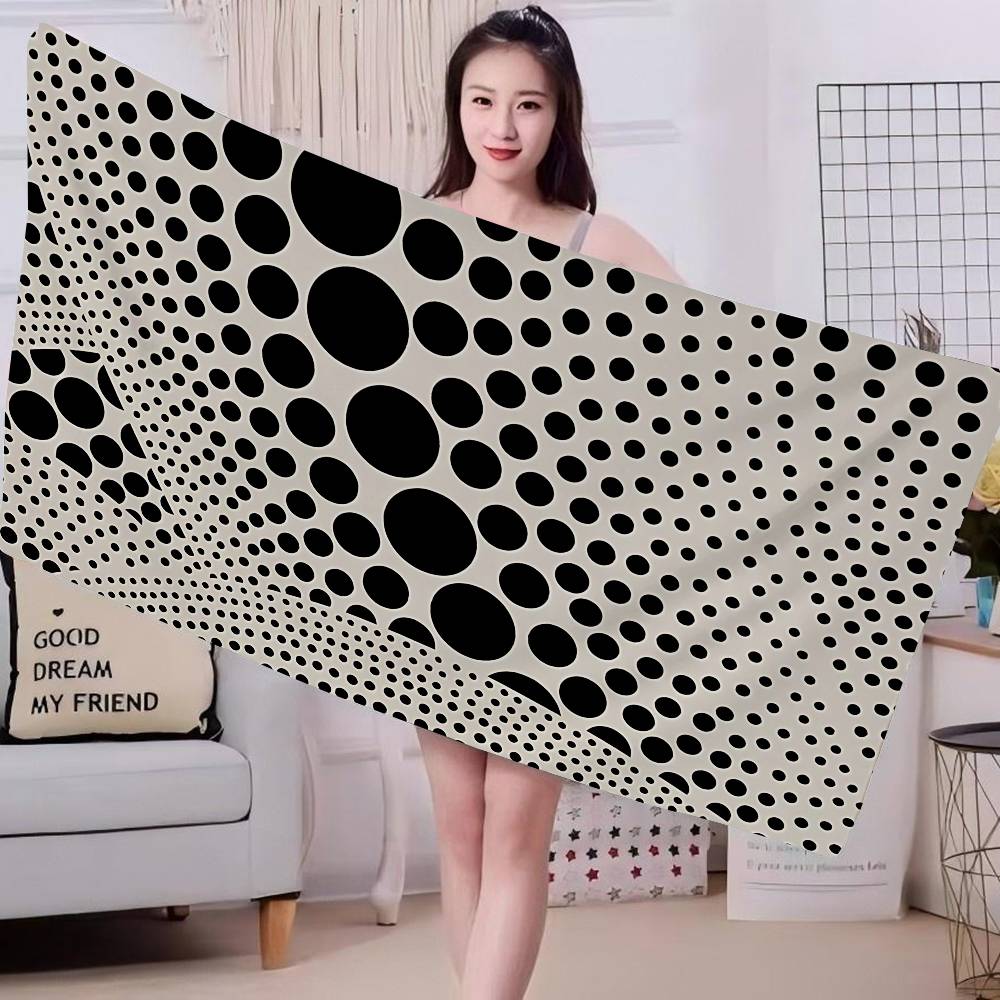 Popular Art Y-Yayoi KusamaS Beach Towel Colorful Bath for Girl Microfiber Quick Dry Custom Sand Free Beach Yoga Spa Gym Pool