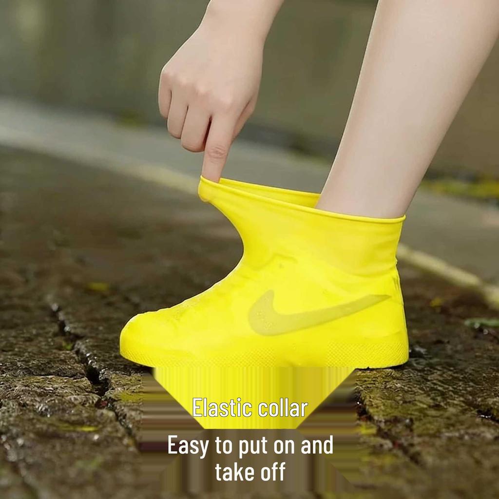 Waterproof, Non-Slip Rain Shoe Covers for Men & Women - Wear-Resistant, Thickened Latex Overshoes for Rainy Days