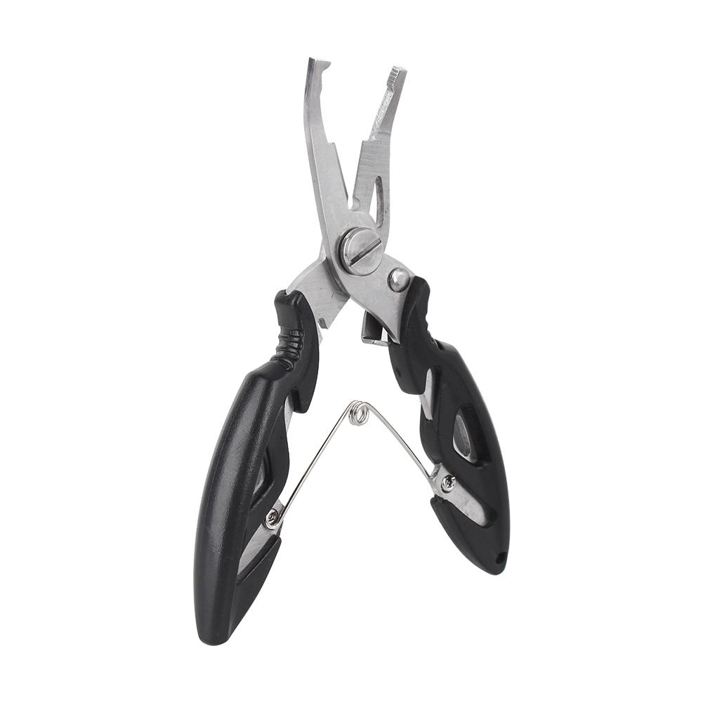 

Fishing Pliers Split Ring Scissors Wire Line Cutter Hook Removers Tackle Bag Black