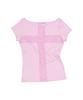 Setup Exe Lace Cross T-Shirt / Pink