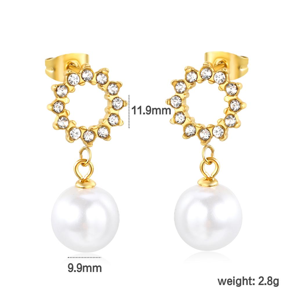 Elegant Baroque White Pearl Earrings Fashionable High-End Pearl Jewelry
