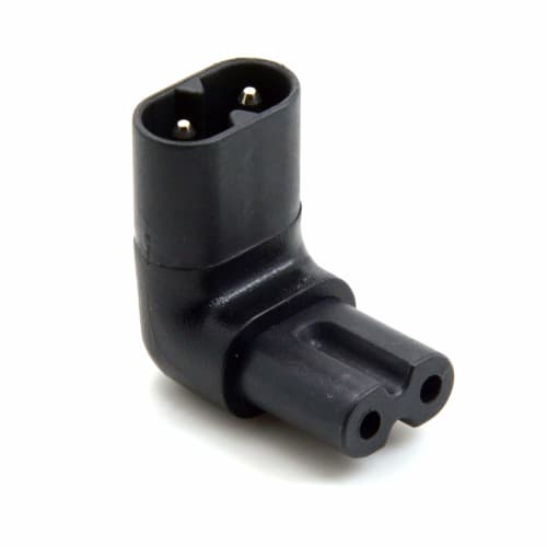 Cablecc Figure 8 IEC60320 C7-C8 90 Degree Upward Right Angle AC Adapter Male-Female Extension