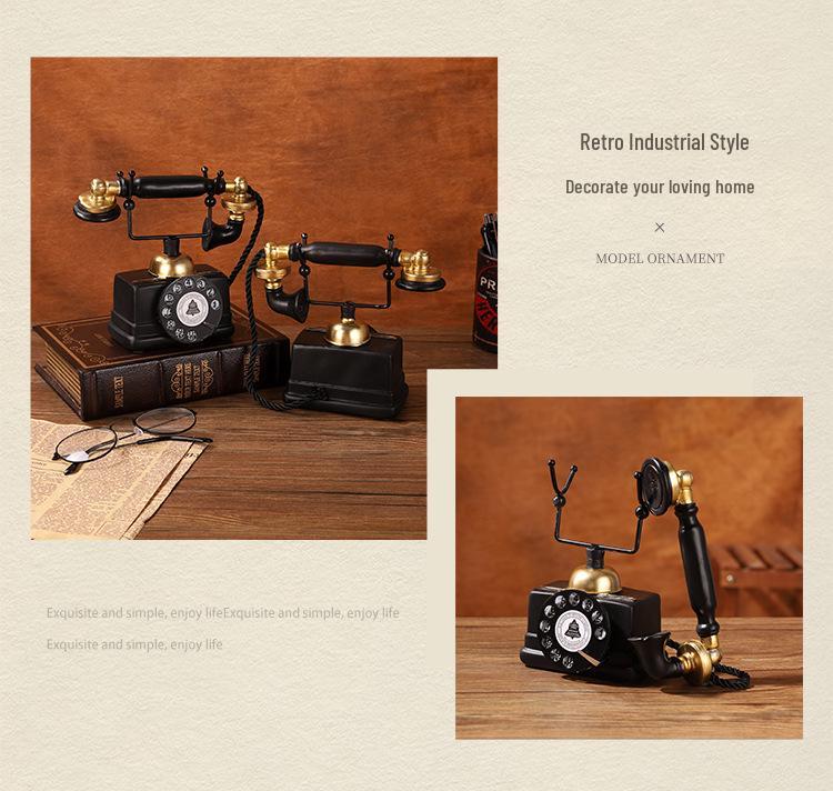 European Retro Resin Telephone Ornaments: Classic Wall and Desktop Decor for Cafes