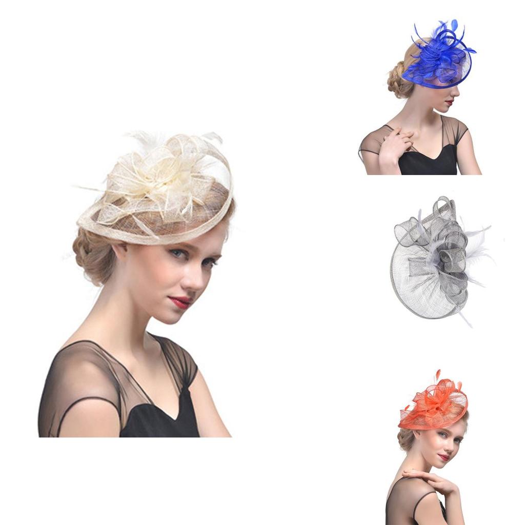 Ethereal Fairytale Silk Flower Feather Headpiece For Women