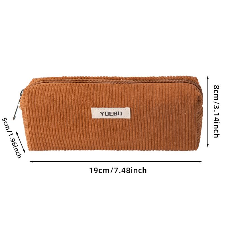 

Ретро вельветовый однотонный пенал кошелек для монет художественный минималистичный косметичка сумка для хранения для старшеклассника коричневый