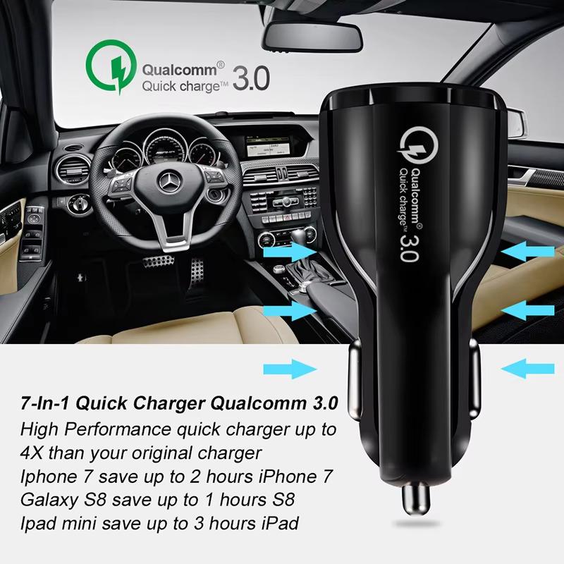 18W 3.1A Car Charger Dual USB Fast Charging QC Phone Charger Adapter For iPhone 16 Pro Max 13 14 15 Pro Xiaomi Samsung Huawei