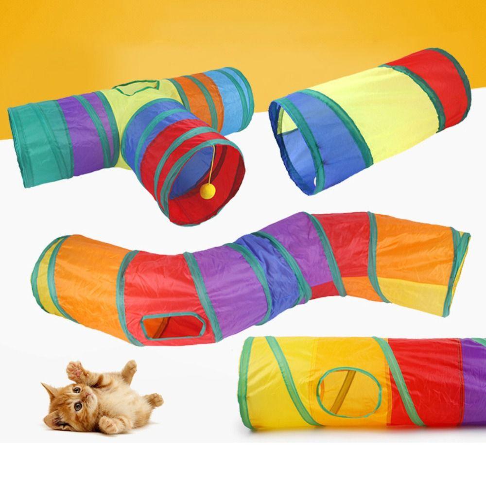Polyester+Stahldraht Katzennest Faltbarer Katzenlabyrinth-Tunnel Tragbares Haustier Spaß Spielzeug Kaninchen