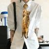 Lifelike Animal Pattern Tie Unique Novelty Necktie Costume Party Cat-shaped Tie  Festive Gatherings