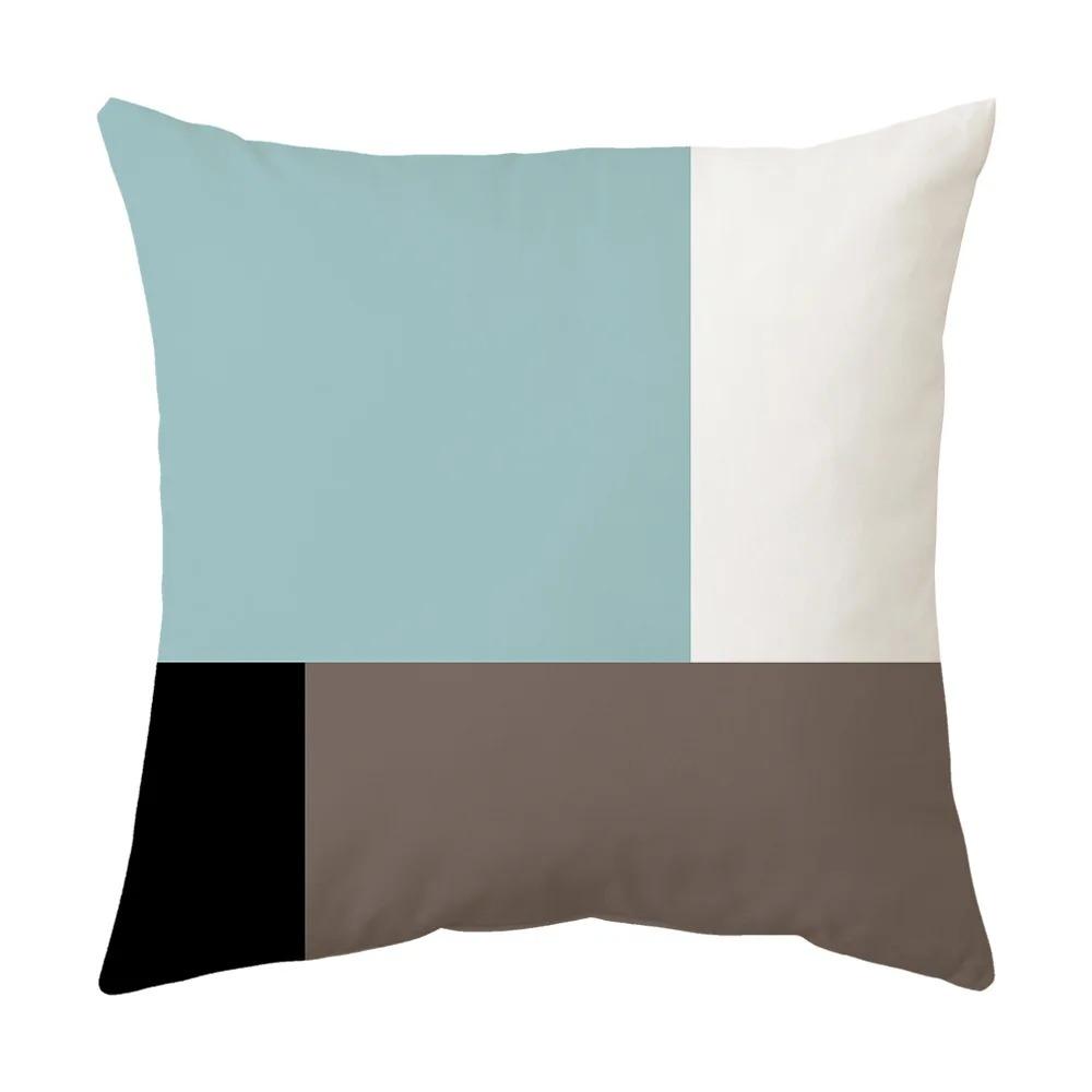 Büro Wohnzimmer Zuhause Kissenbezug Blau Geometrisch Einfaches Muster Kissenbezug Auto Ornamente