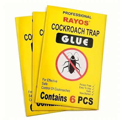12 Packs of Non-Toxic Cockroach Glue Traps - Professional Grade, Easy To Use, Effective Control of Cockroaches, No Power Required