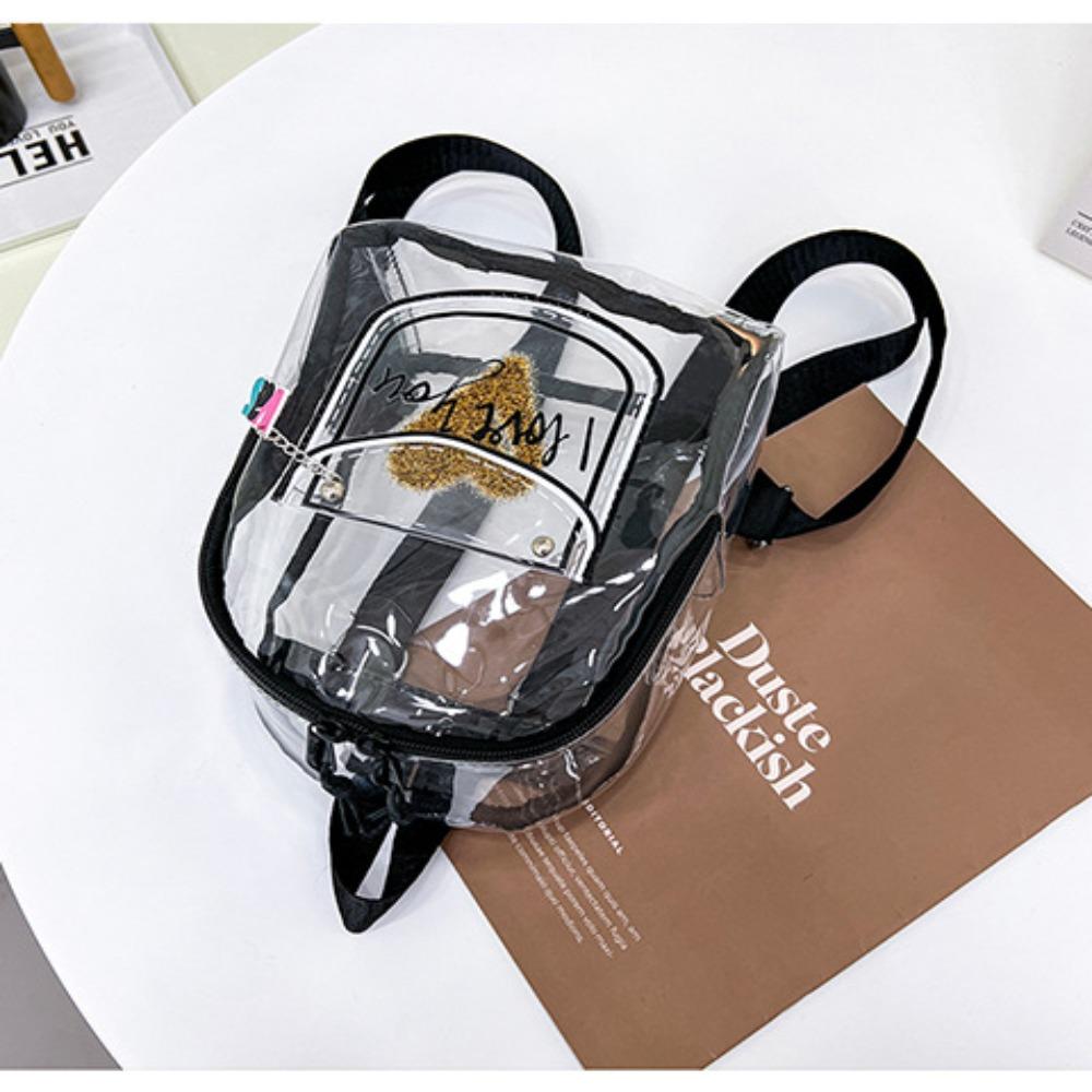 Fashion PVC Backpack Transparent Waterproof Jelly Bag Large Capacity Shopping Bags