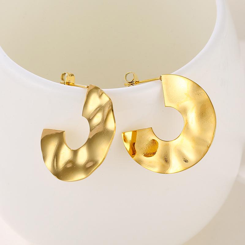 

High-End French Style Stainless Steel Statement Earrings 18K золотой