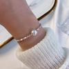 Xiaohongshu S925 Sterling Silver Korean Japanese Style Crushed Silver Freshwater Pearl Necklace & Bracelet Set