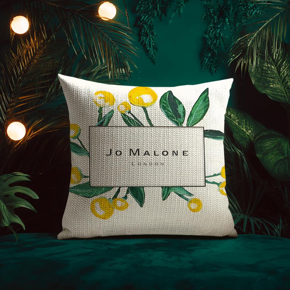 

Highend Fragrance Design Print Jo MaloneA Cushion Cover Silky elegant Comfort Sofa Bed Invisible zipper Beach pillowcase 30x30 cm