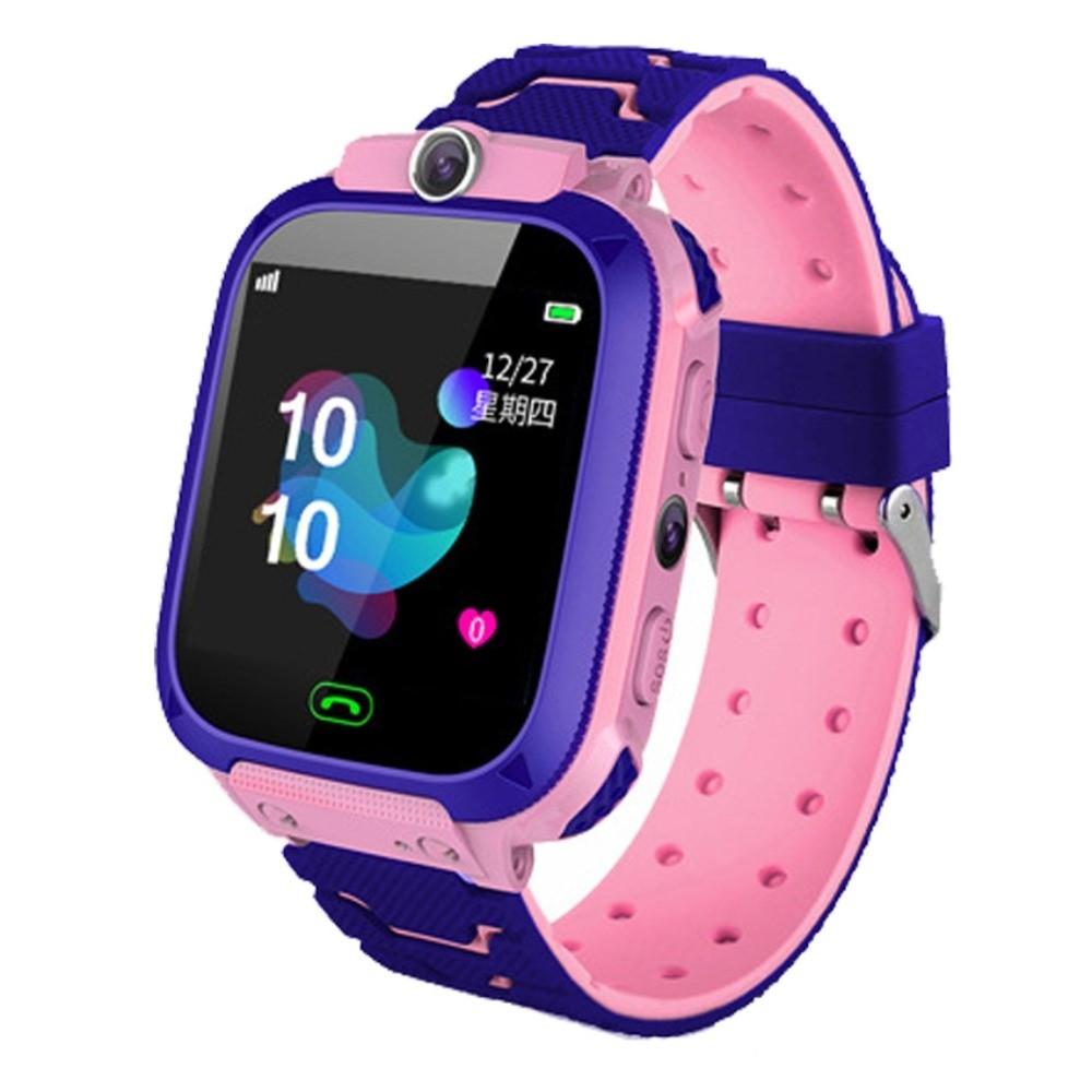 Waterproof Q12 Children s Smart Watch With Positioning System With Call, SOS, Camera Phone Watch Sim Card Multifunctional розовый