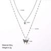Double butterfly pendant necklace design sense Instagram style collarbone chain