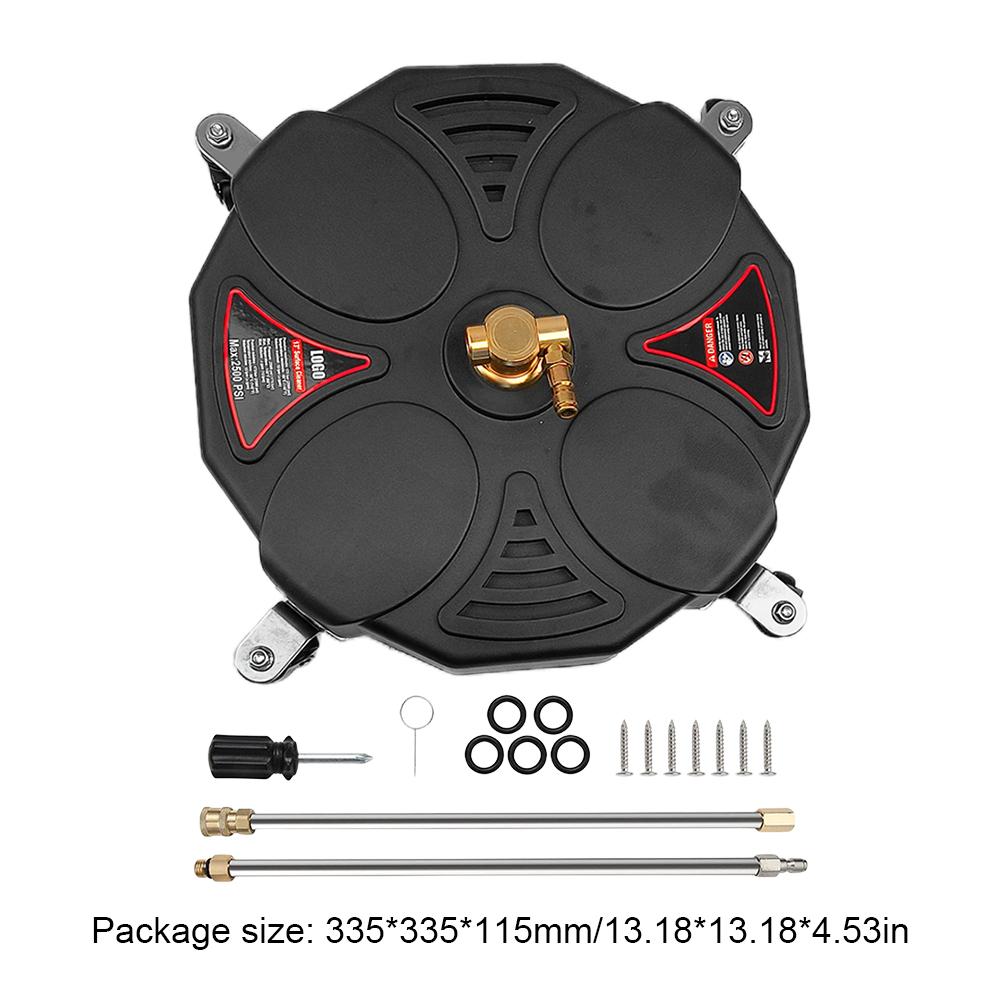 Pressure Washer 1/4 Quick Connector Surface Cleaner Attachment 2500PSI Stainless Steel with Extension Wand Replacement Nozzles