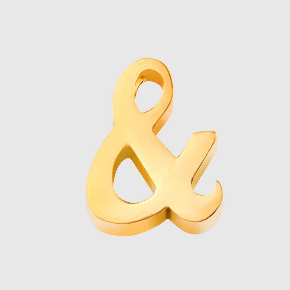 Stainless Steel Non-Fading English Letter Pendant Charms for DIY Jewelry, 26 Letters Available