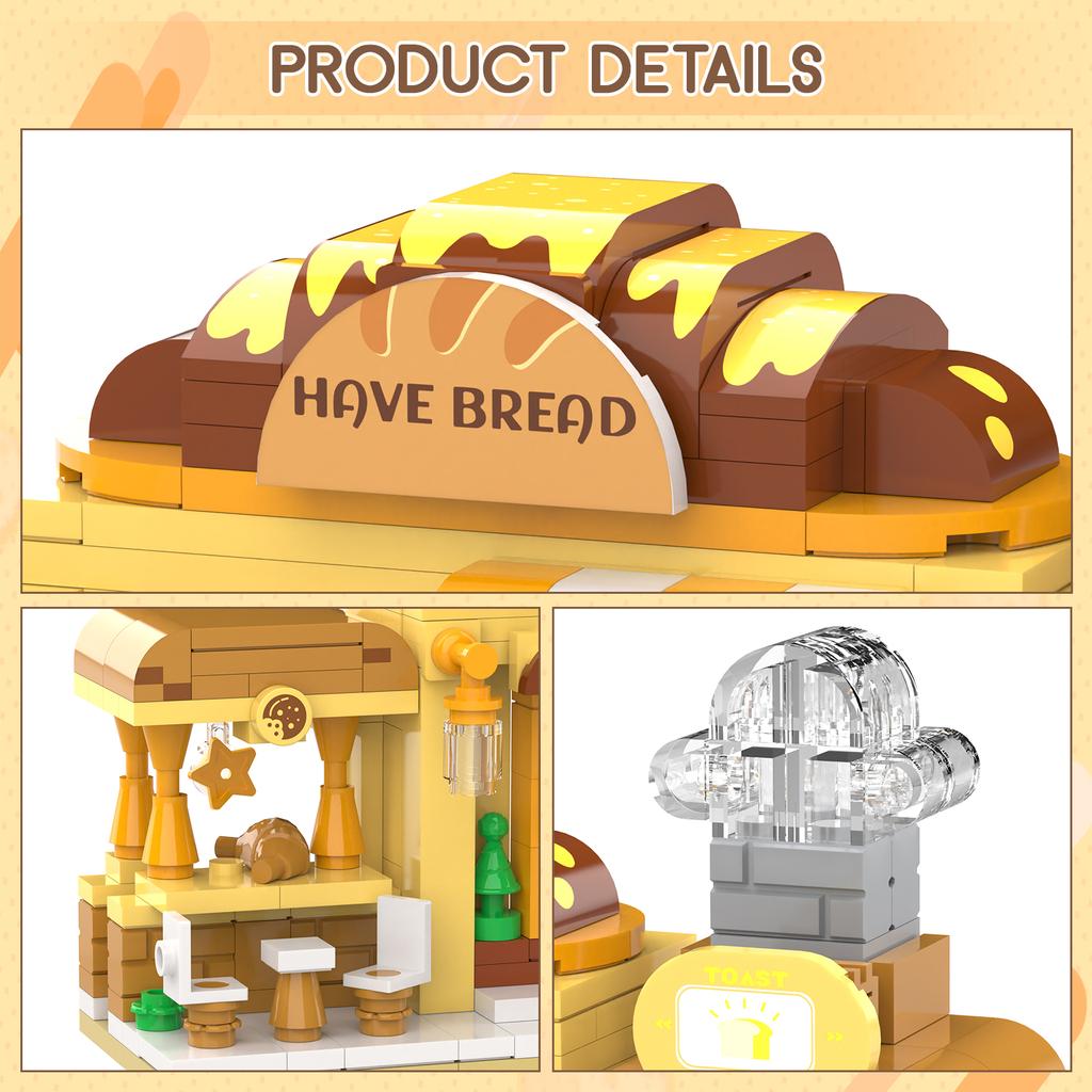 Bakery Building Blocks Set Cute Friends Series Baking Shop Building Kit Architecture Toys Creative Present for Kids  290Pcs