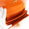 Excellent BURBERRY Shoulder Bag TBMetal 2WAY Leather Clutch Bag Orange Leather Used