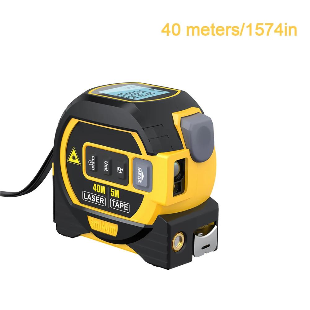 

40m High Precision Laser Distance Meter Rangefinder 3 In 1 Digital Tape Measur Surveying Equipment Tape Measur Retractable Tape 40m