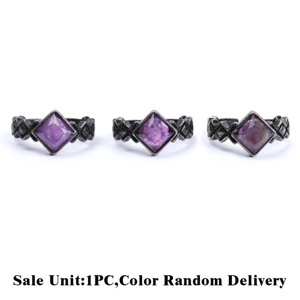 White Crystal Stone Ring Punk Style Amethyst Ring Newest Crystal Ring Fashion Accessories