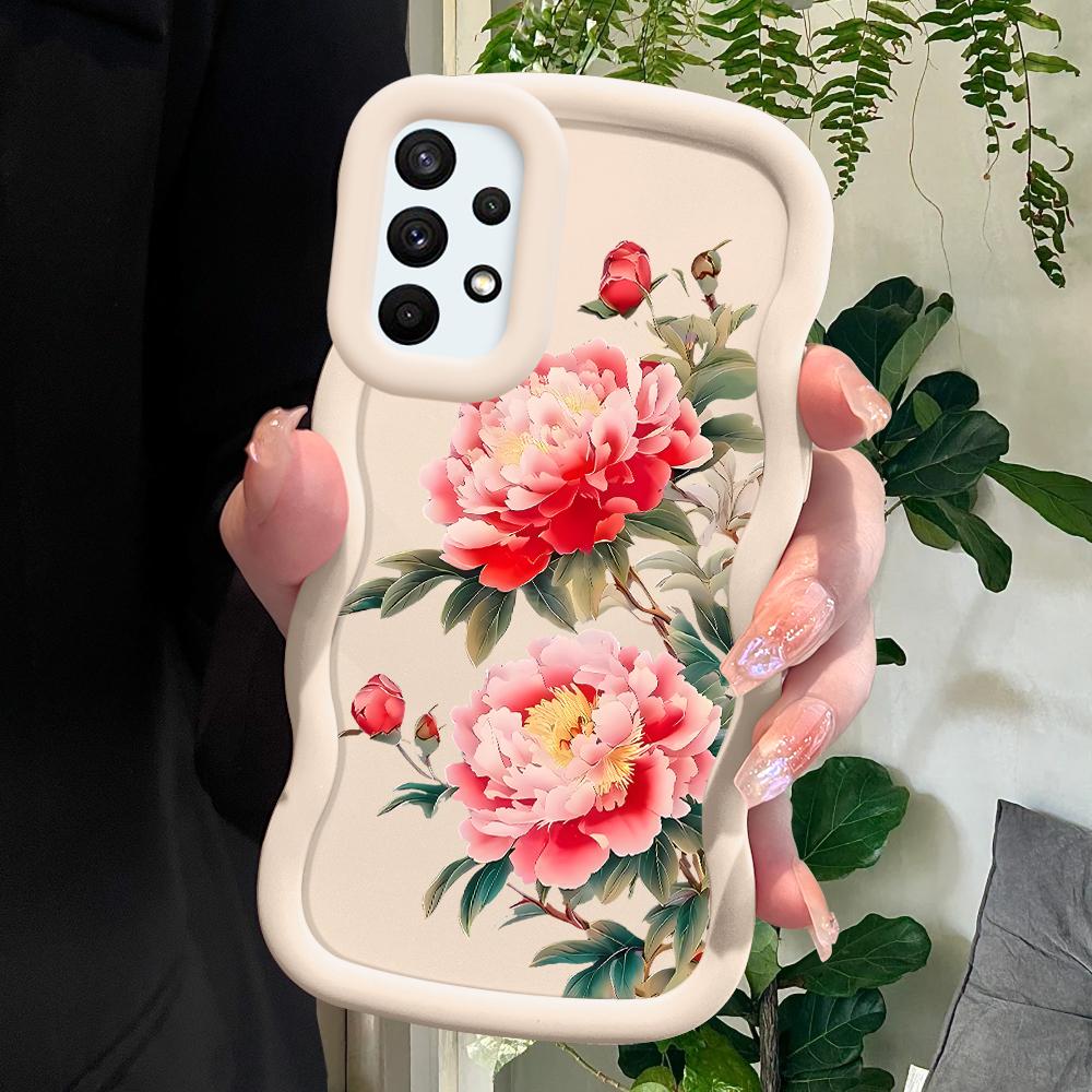 

Окрашенный узор Big Wave Edge Мягкий силиконовый материал Macaron чехол для телефона противоударный защитный резиновый чехол для Samsung Xiaomi Poco Redmi Samsung A32 белый