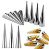 10PCS/Pack Stainless Steel Cone Shaped Horn Pastry Mold DIY Croissants Dessert Conical Tube Mold Kitchen Gadget Party Favors ZYF