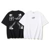 YM-1206 Off-White Sommer Herren und Damen Reines Baumwoll Print Oversized T-Shirt Street Wear