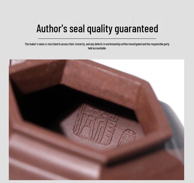 Handmade Yixing Zisha Six-Sided Teapot Set for Brewing Tea