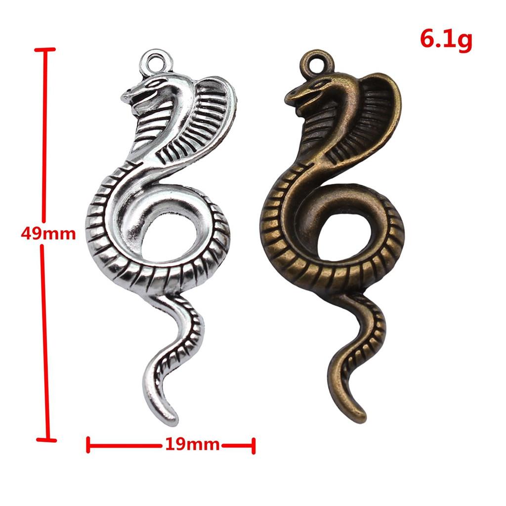 Cobra Snake Charms Antique Bronze Silver Pendants For DIY Bracelet Necklace Jewelry
