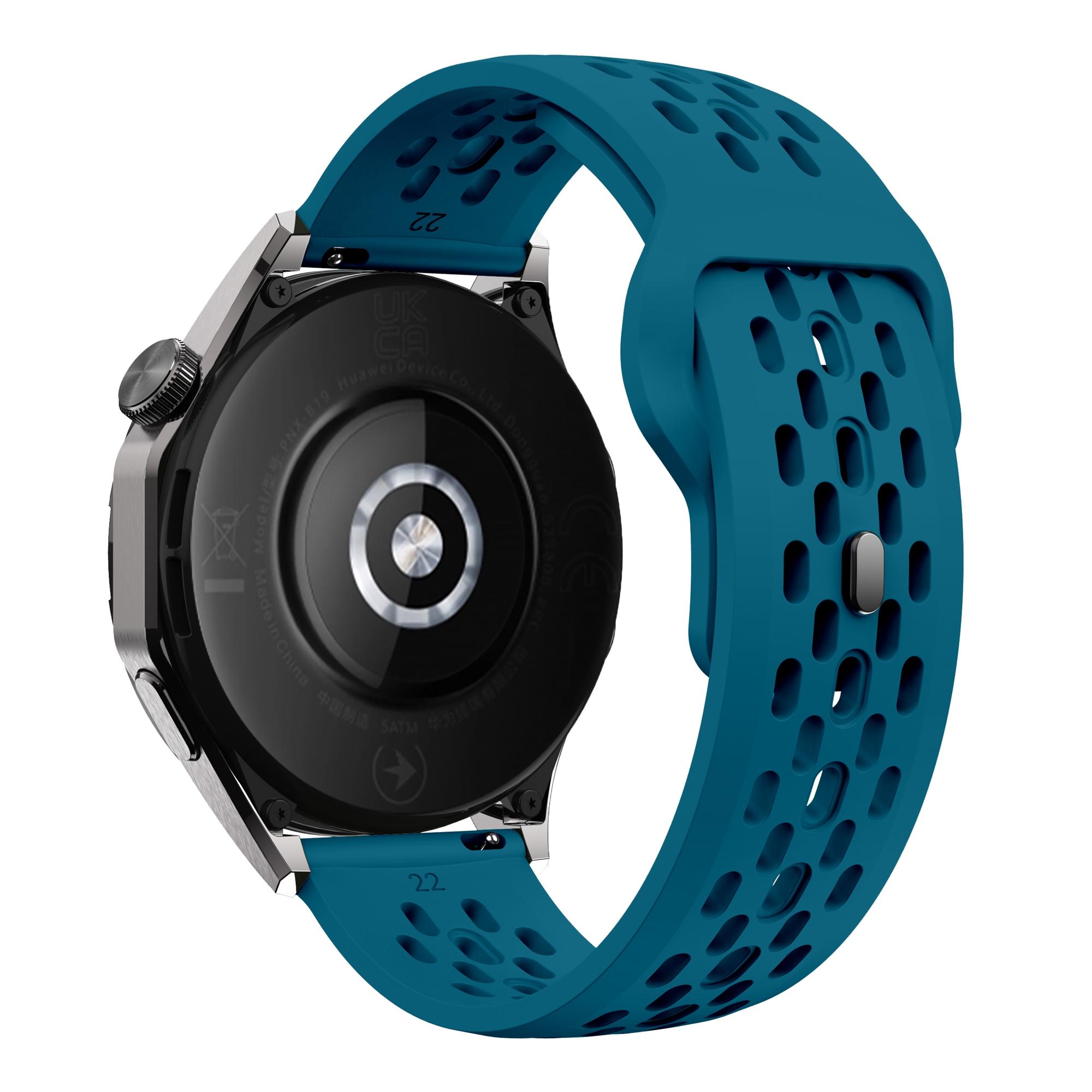 

For Huawei Watch GT 4 41mm/Garmin Venu 3S/2S 18mm Silicone Strap Hollow Watch Band Cyan