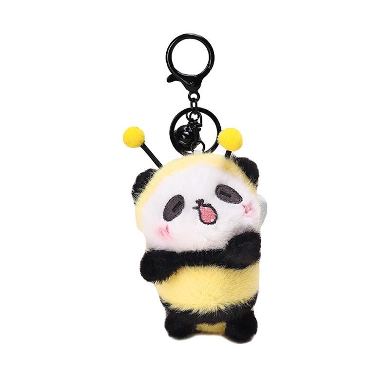 Cartoon Bumblebee Cute Panda Plush Keychain Gifts Collectors Carry Everyday