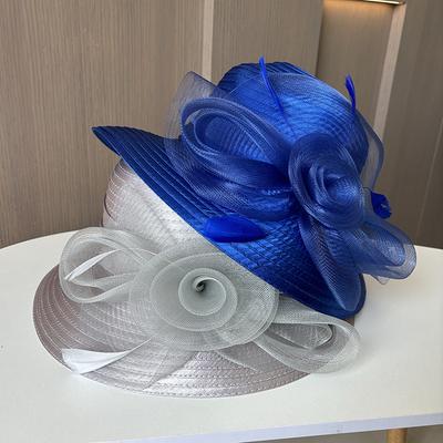New Mesh Flower Pot Hat, European, American And British Retro Dome Fashion Top Hat, Women'S Summer Sun Protection Sun Hat