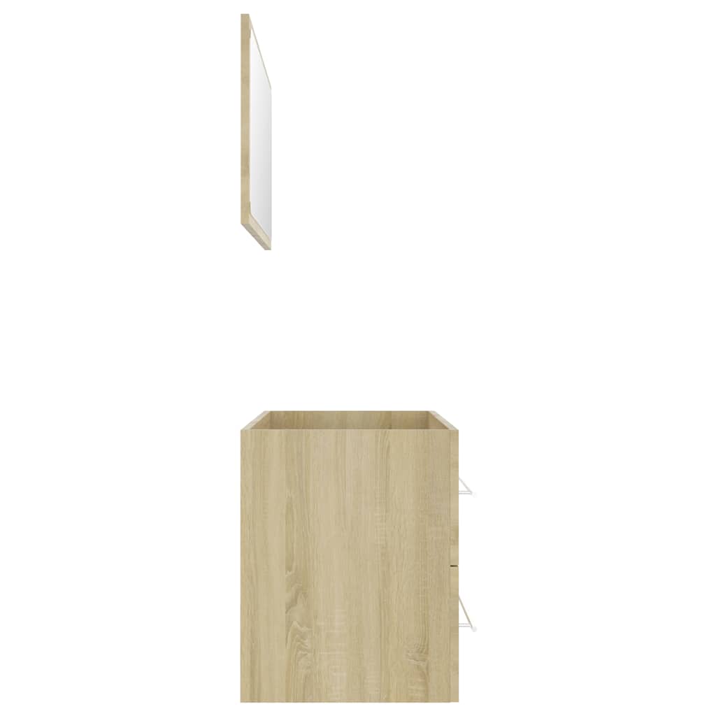 2 Piece Bathroom Furniture Set Sonoma Oak Wood Based Material
