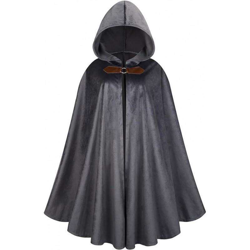 Medieval Deer Suede Cloak Halloween Retro Warrior Cosplay Cape Stage Parties