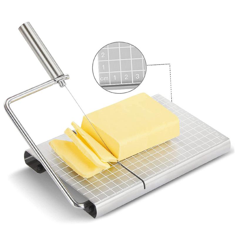 Cheese Tool Stainless Steel with Graduated Multifunctional Cheese Slicer Sausage Ham Slicing Butter Knife Cheese Cutter
