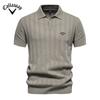 Callaway 2025 Spring/Summer Embroidery New Men's Woolen Polo Sweater Knitted Shirt Short Sleeve Collar Men's T-shirt Top