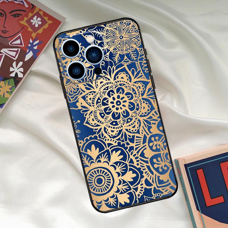 Elegant Mandala Floral Design Phone Case For iPhone 16 15 14 13 12 11 17 Pro Max 15 16 Plus 12 Mini 16e 17 Air Funda Cover