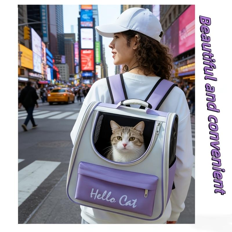 Pet windproof outdoor travel backpack suitable for cats and small pets, easy to carry, with soft padding, can be worn on both shoulders or as a