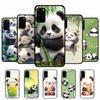 Cartoon Lovely Panda Phone Case Silicone PC+TPU For Samsung S10 20 30 22 23 24 Plus Lite Ultra Cover