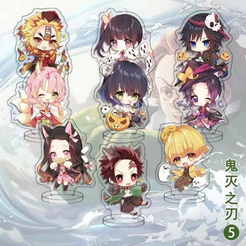 Demon Slayer Animation Character Stand Q Version Decoration Set Animation Stand Acrylic Model Ornament Creative Cute Stand