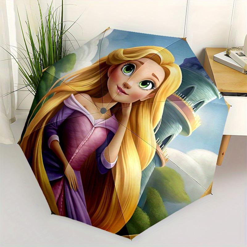 1pc Princess Rapunzel Automatic Folding Umbrella: Compact 8-rib Design  Outdoor, Casual Accessory,  Durable Canopy