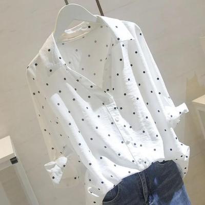 Camicia da Donna Scollo a V Larga Taglie Forti Bottoni Stampata Casual da Pendolare