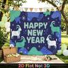 Party Backdrop New Year Flat Festive Goat Pattern Multi Layered Celebrations Photo Booth Background Front Door Decor