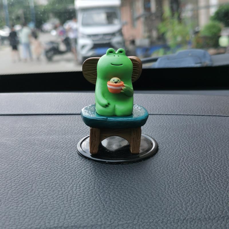 Zakka Żaba Uzdrowicielska Ozdoby Samochodowe: Urocza dekoracja wnętrza do domu, biura lub samochodu