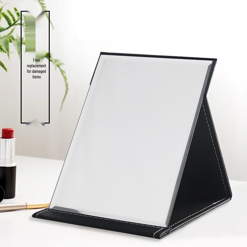 Meebordi Large Foldable Portable PU Makeup Mirror