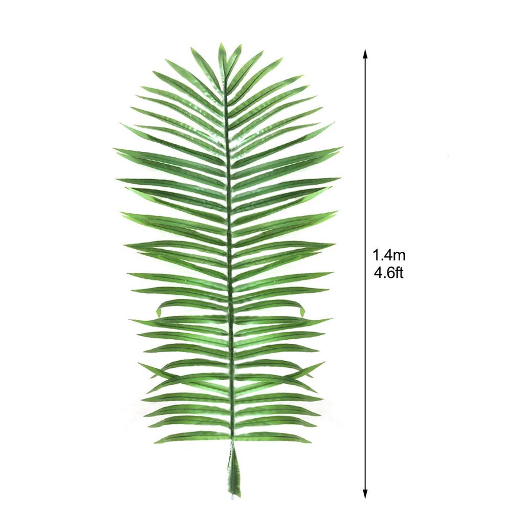Artificial Palm Leaves Lifelike Tropical Faux Palm Fronds for Wedding Home Decoration Light Green 1.4m