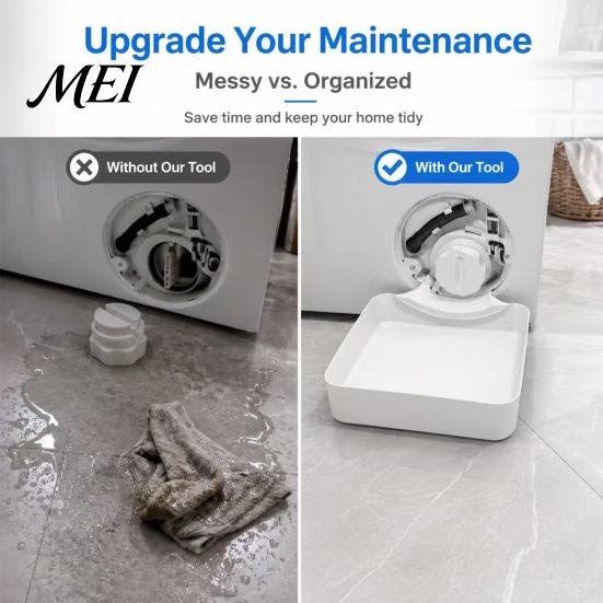Under Washer Catch Basin Washing Machine Drain Pan, Heavy Duty Leak Proof Drainage Water Damage Prevention Tray Tray, Floor Protection for Front Load